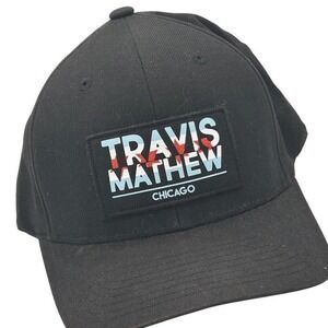 Travis Mathew Chicago Golf Cap Flexfit Black S M Yupoong Hat Mens